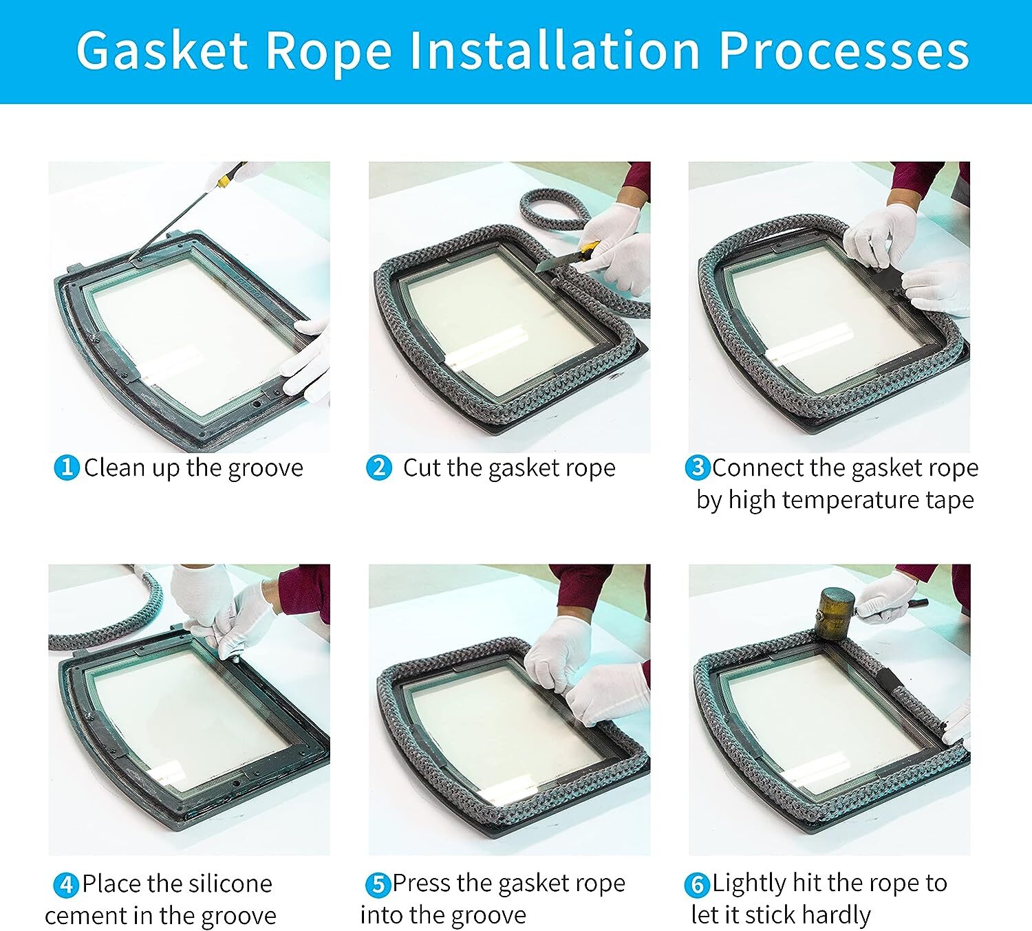 3/4" x 84" Wood Stove Door Gasket Rope Replacement for Stove or Fireplace Doors