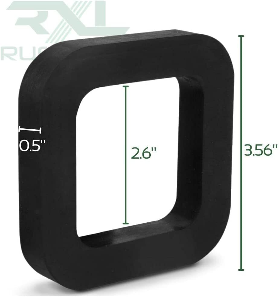 RuggedXL Hitch Receiver Rubber Silencer Pad, Black, 2.5" (3 Pack - 2.5")