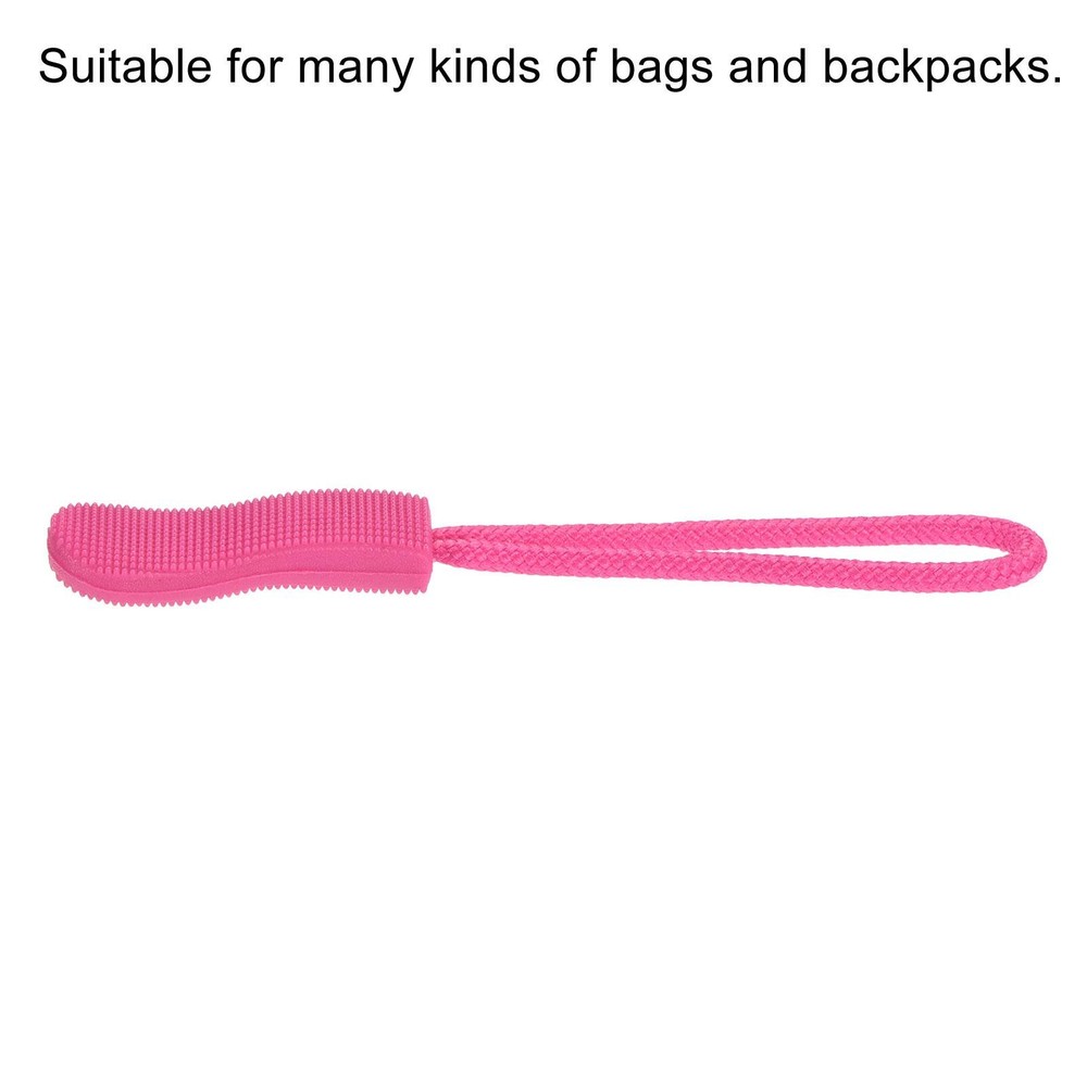 60pcs Zipper Pulls Pull Head Handle Replacement Tab Tag Cord Extender Rose Red
