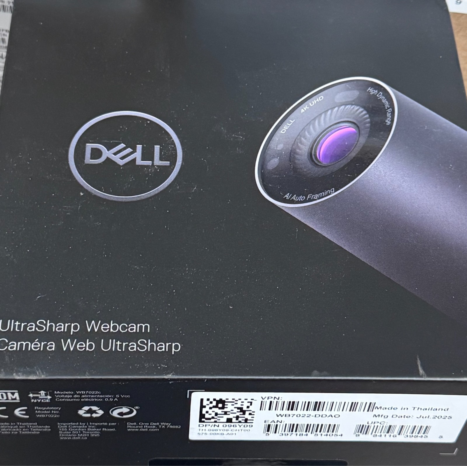 Dell WB7022DDAO UltraSharp USB 3.0 Webcam