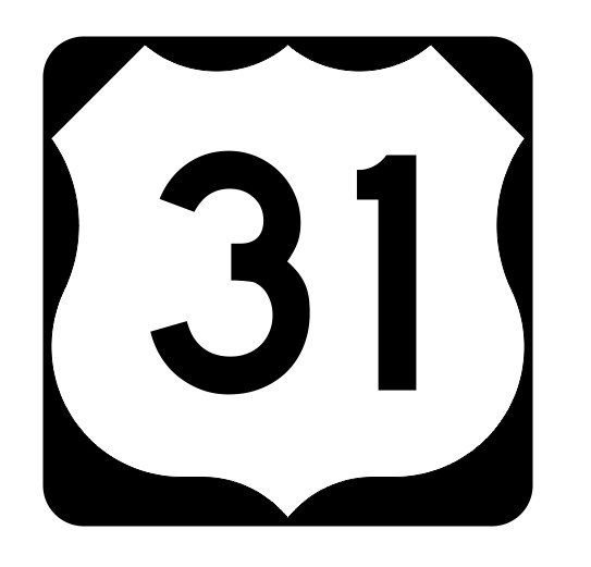 US Route 31 Sticker Decal