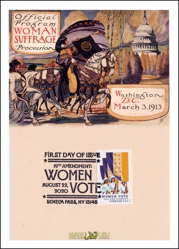 Sc. 5523 19th Amendment Dragon Cards FDC Pictorial Postmark Program Design