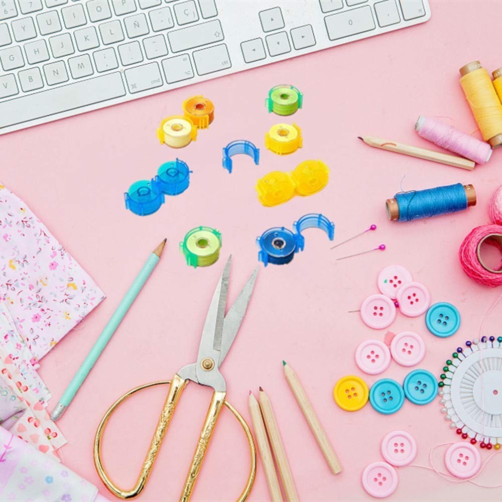 50 PCS Sewing Bobbin Small Clips Tool Accessory Holder Colorful Thread Keeper