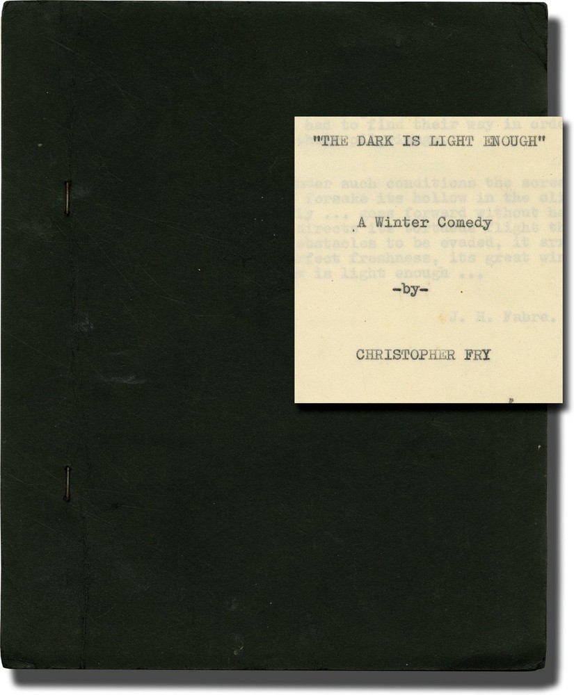 Christopher Fry DARK IS LIGHT ENOUGH Original typescript draft for the #142702