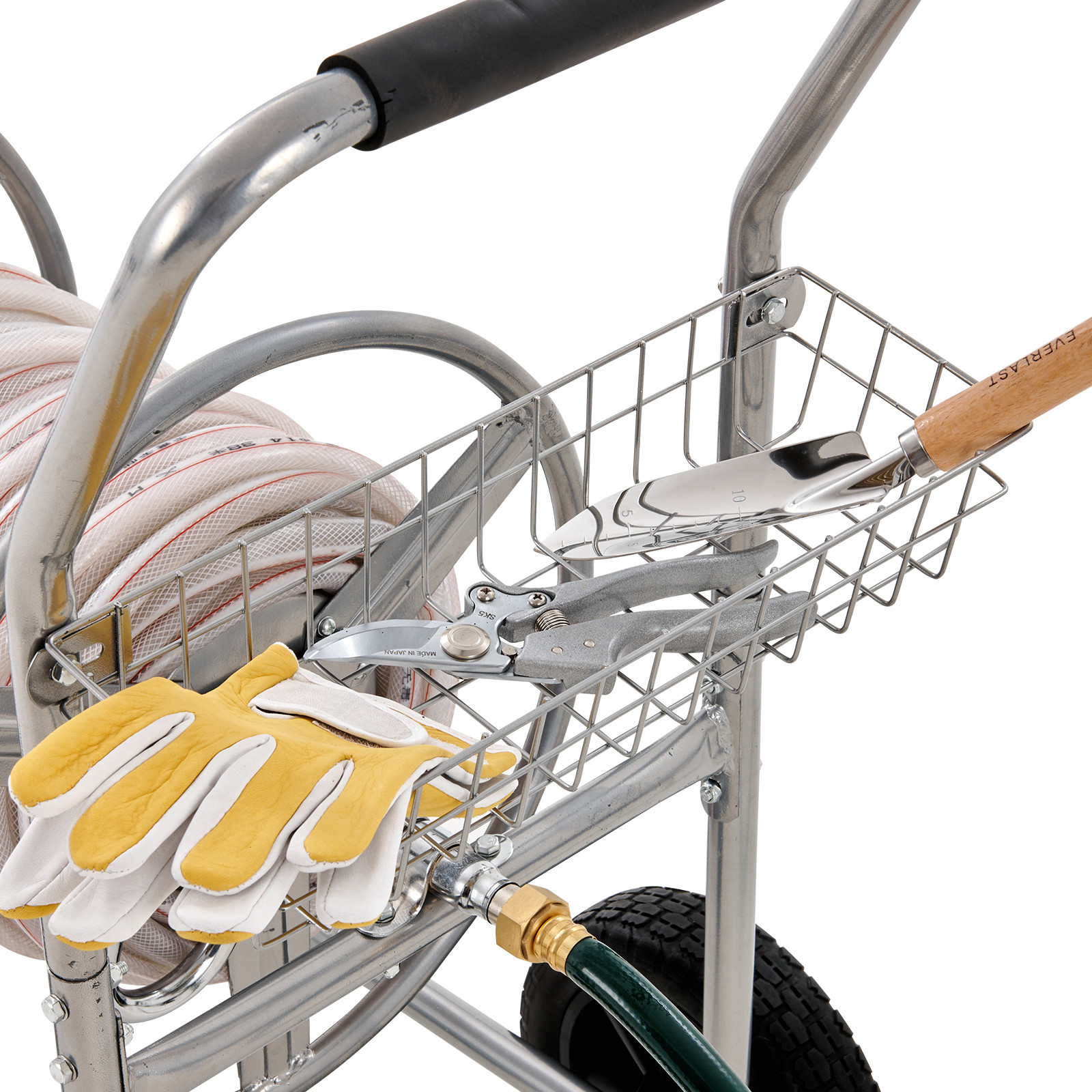 VEVOR Hose Reel Cart 250ft. Heavy Duty Garden Water Yard Planting w/ Basket