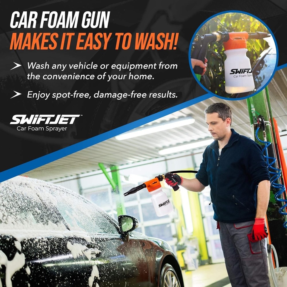 Orange Foam Cannon with Microfiber Mitt
