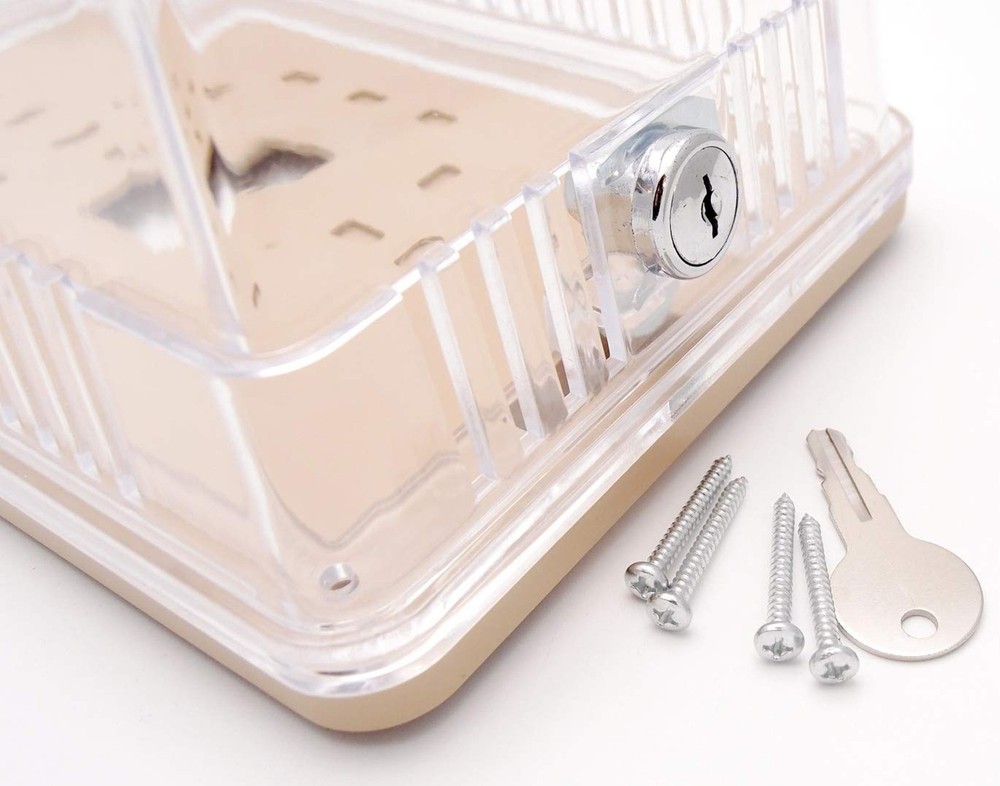 Clear Plastic Thermostat Guard - See Thru - Solid Base - 8.25" x 5.37" - Extr...