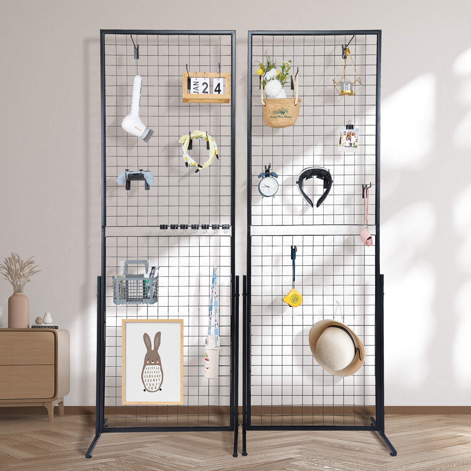 VEVOR 2' x 5.6' Grid Wall Panels Tower 2 Packs Wire Gridwall Display Racks