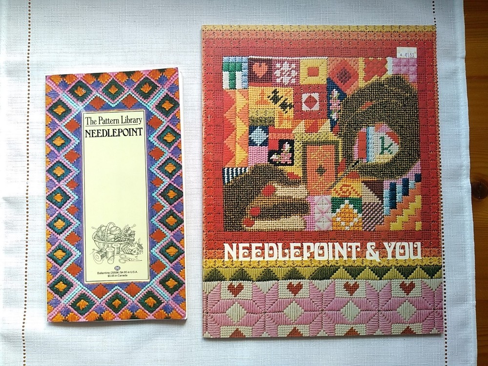 2 Needlepoint Pattern Instruction Books: The Pattern Library/Needlepoint & You