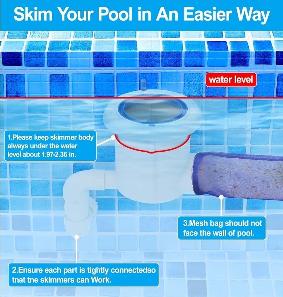 Automatic Pool Skimmer and Cleaner for Inground Pools