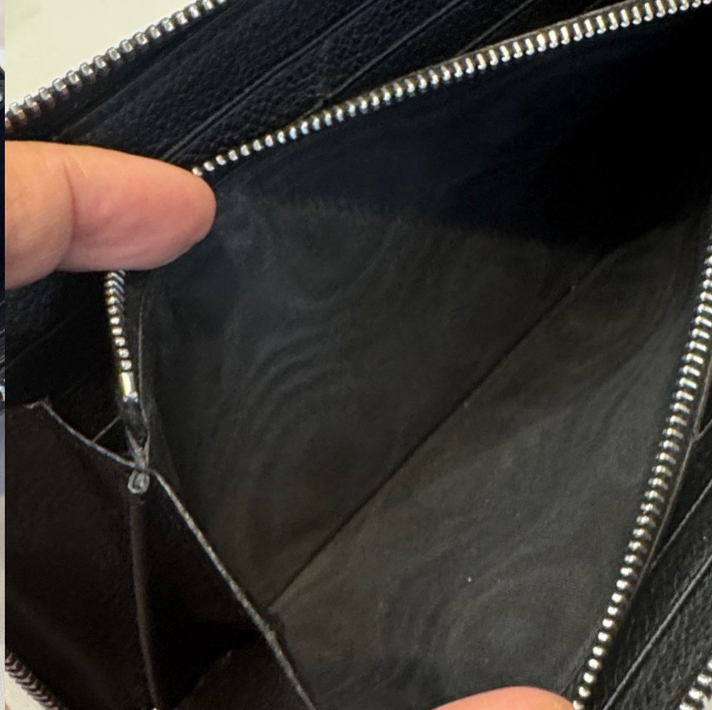 Authentic Saint Laurent Black Zip-Around Wallet
