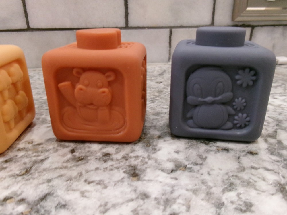 Babies Number Blocks, 1-6, Rubber, Stackable, Cubes