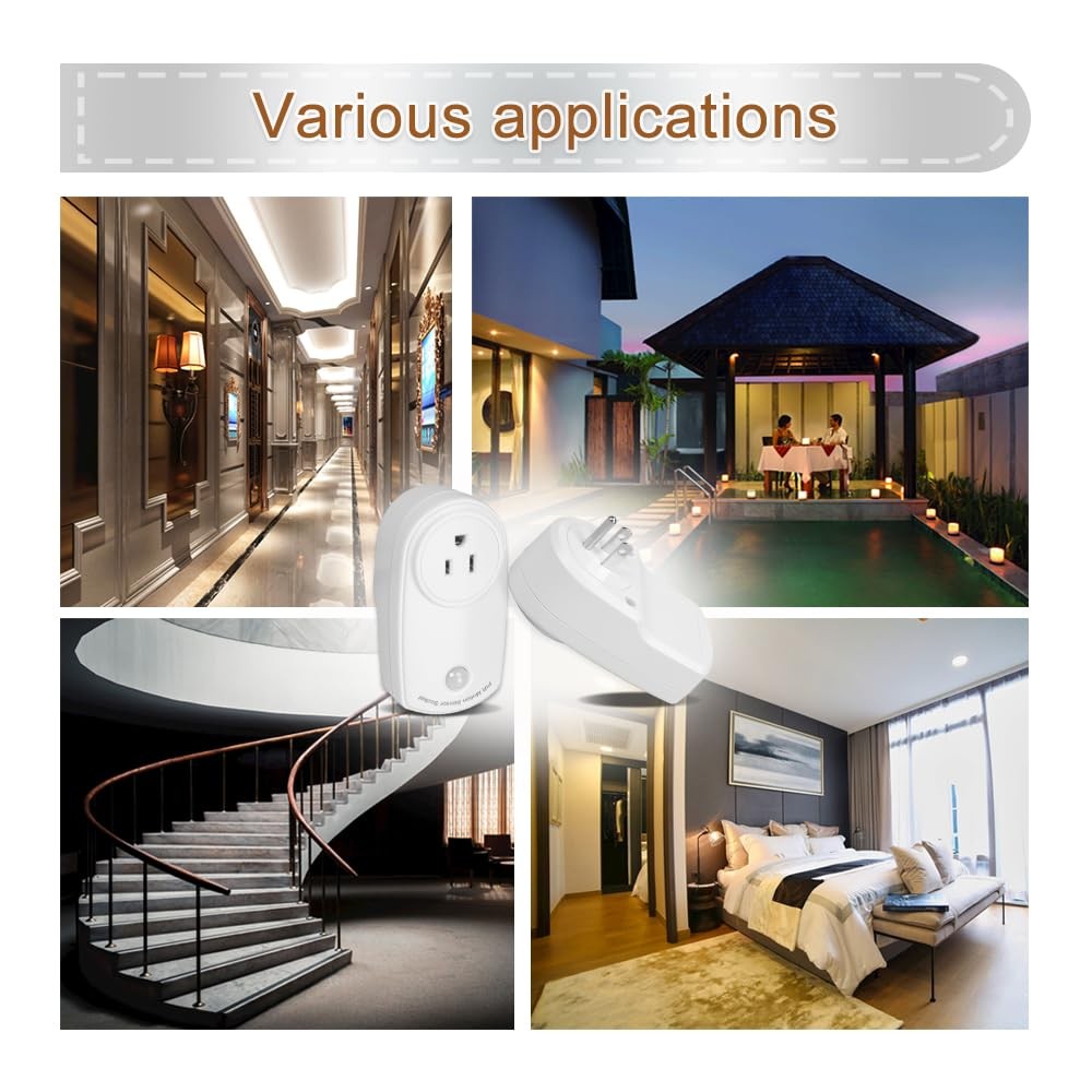 ZORZA 4Pcs Motion Sensor Switch Plug in Motion Sensor Light Socket 120V/60HZ ...