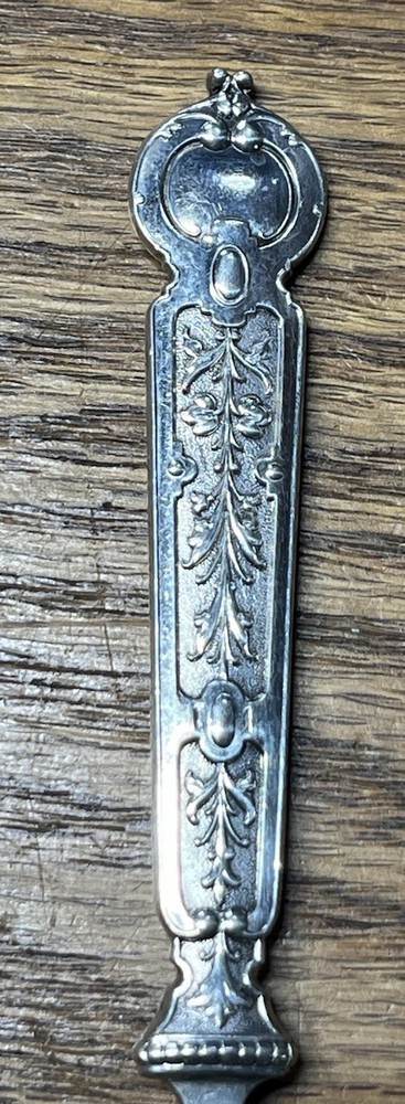Extremely Ornate Solid .800 Silver Flared Time Hors D’oeuvre Fork No Monogram