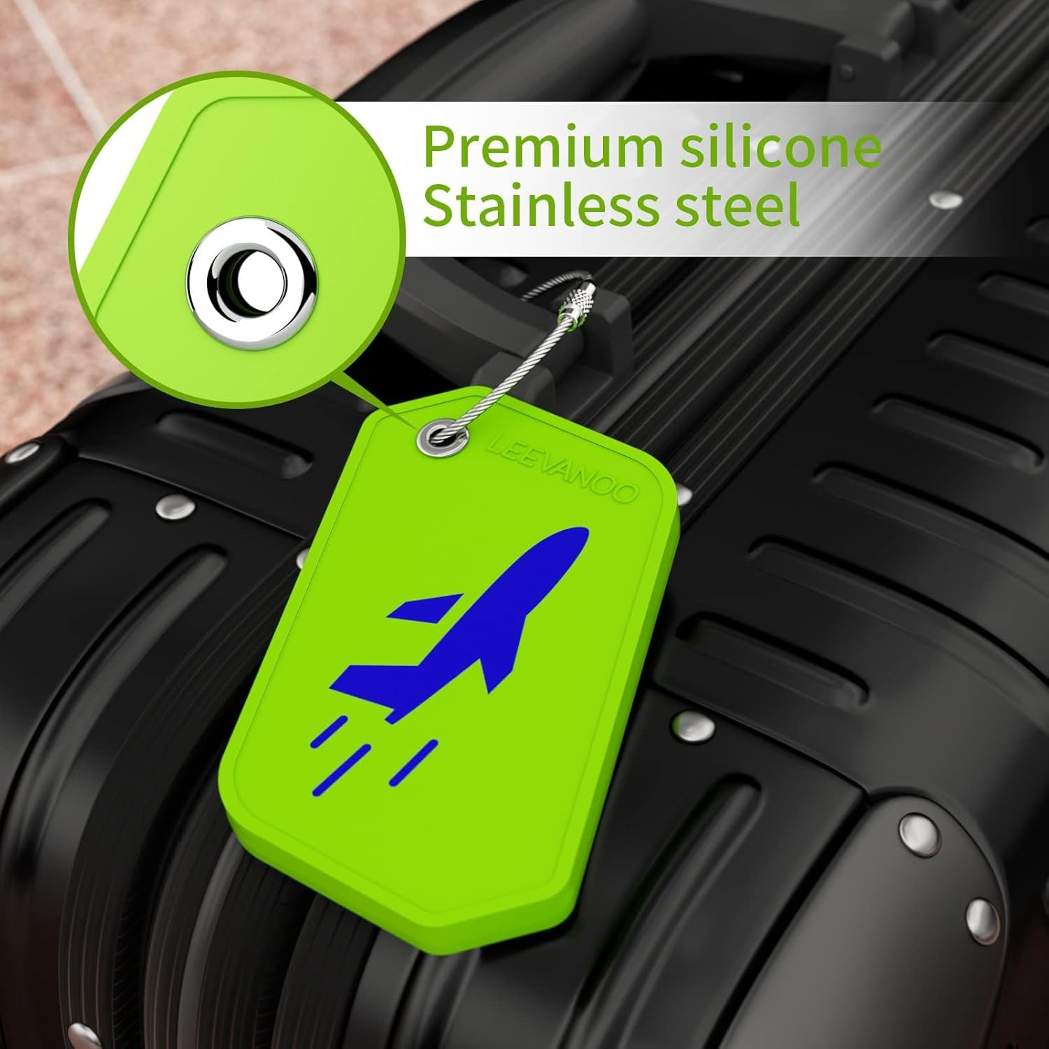 Silicone Luggage Tags for Suitcases Luggage Tags 4 Pack with Name ID Card Perfec