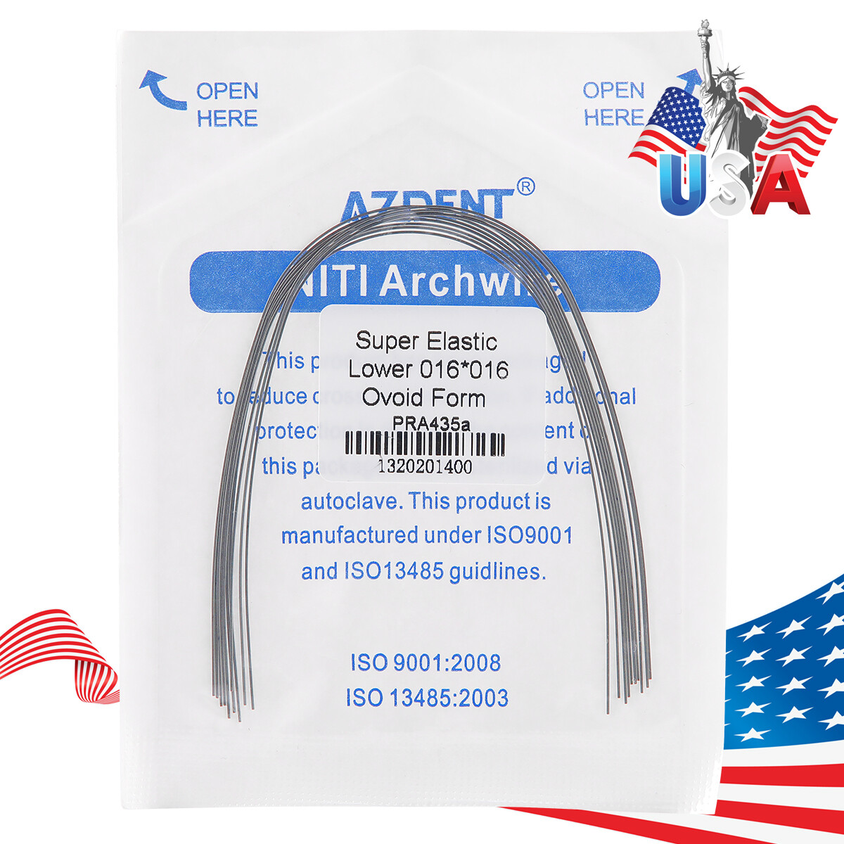 ortodoncia dental súper elástica niti arco cables Forma ovoide rectangular