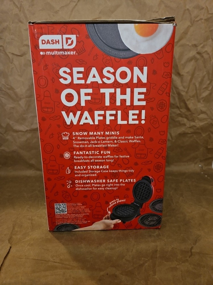 Dash MultiMaker™ Mini System Holiday Waffle Maker with 7 Removable Plates-NEW