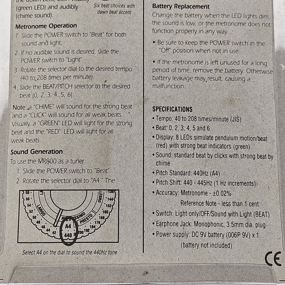 Matrix MR-800 Quartz Metronome w/ LED Pendulum Simulation & Down Beat Accent