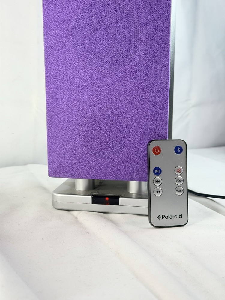 Polaroid Mini Bluetooth Tower Speaker Remote Rechargeable PURPLE Rare