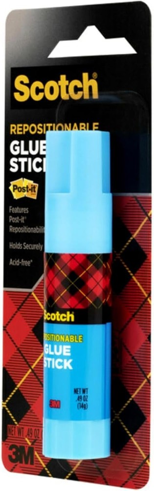 Removable Restickable Glue Stick, .49oz, Repositionable Stick (3-Pack) Clear