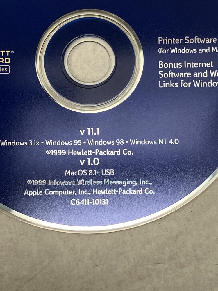 Setup CD ROM for HP DeskJet 810c Series Software for Windows and Mac WIN 95 98