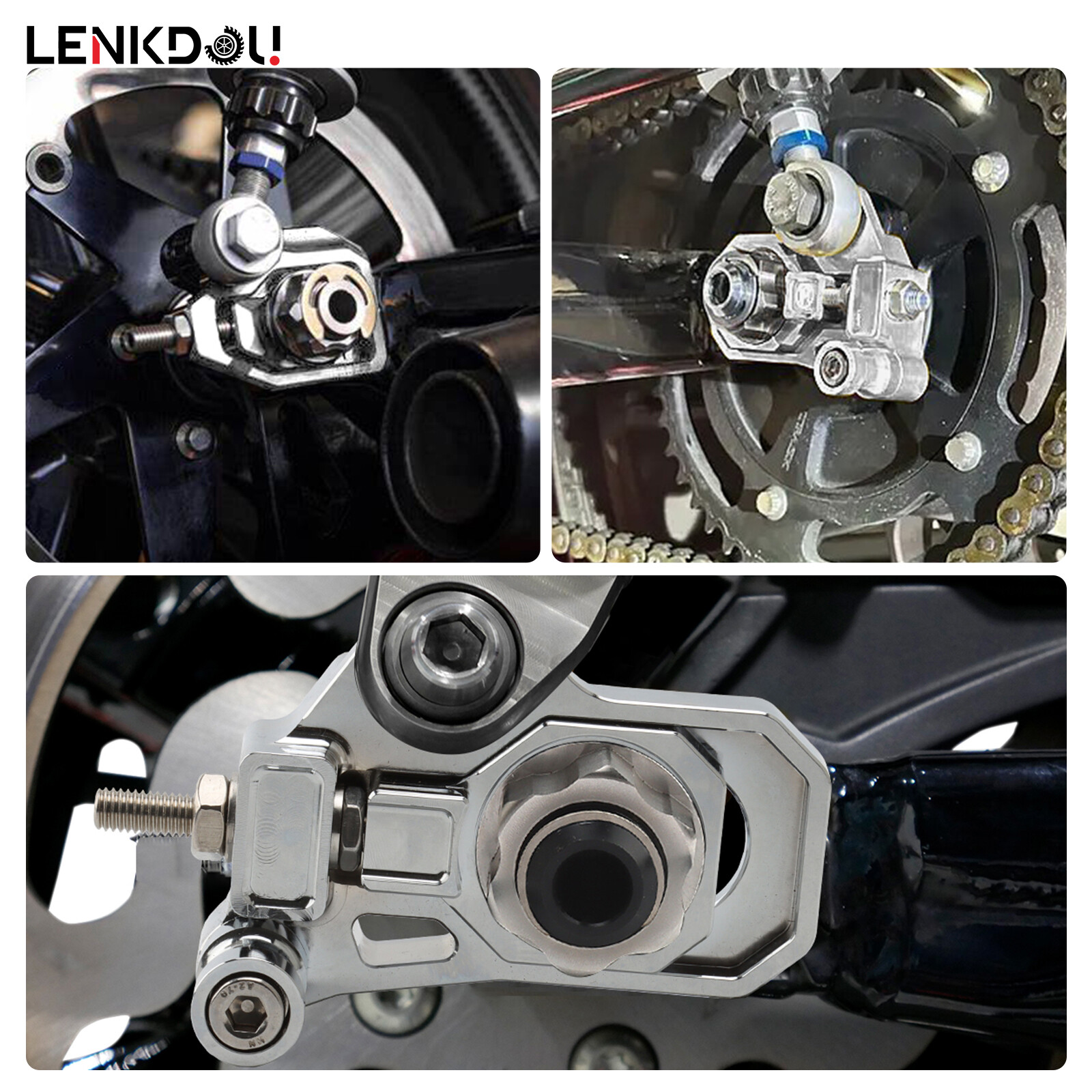 CNC Rear Axle Adjuster Kit For Harley Road King Street Glide Motorcycle Modified