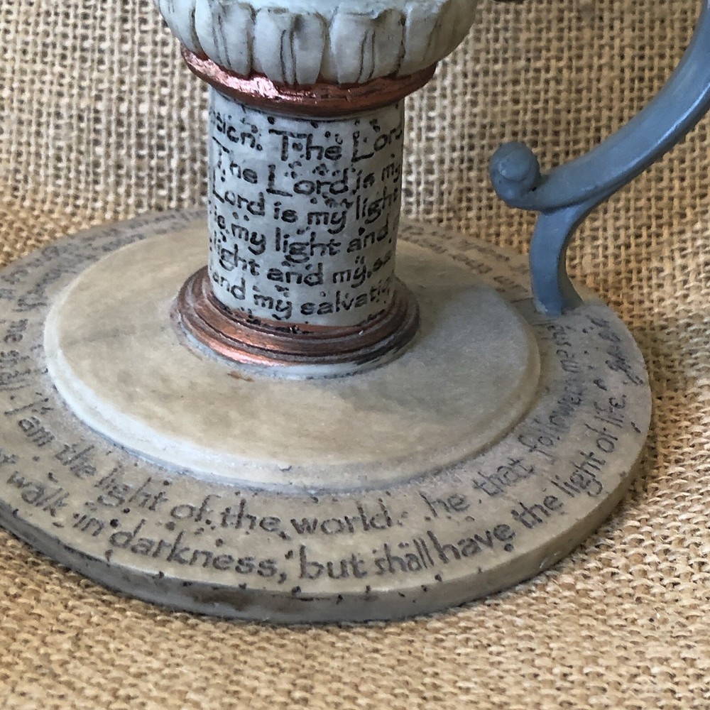 Scripture Candlestick Elegant Gray copper Nice Christmas gift