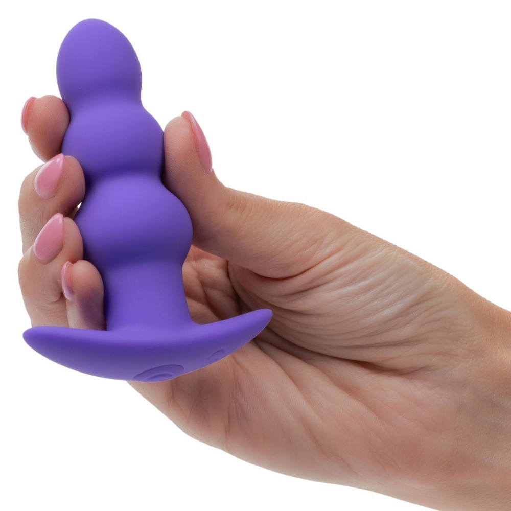 CalExotics Basic Essentials Rechargeable Beaded Probe Butt Plug Purple