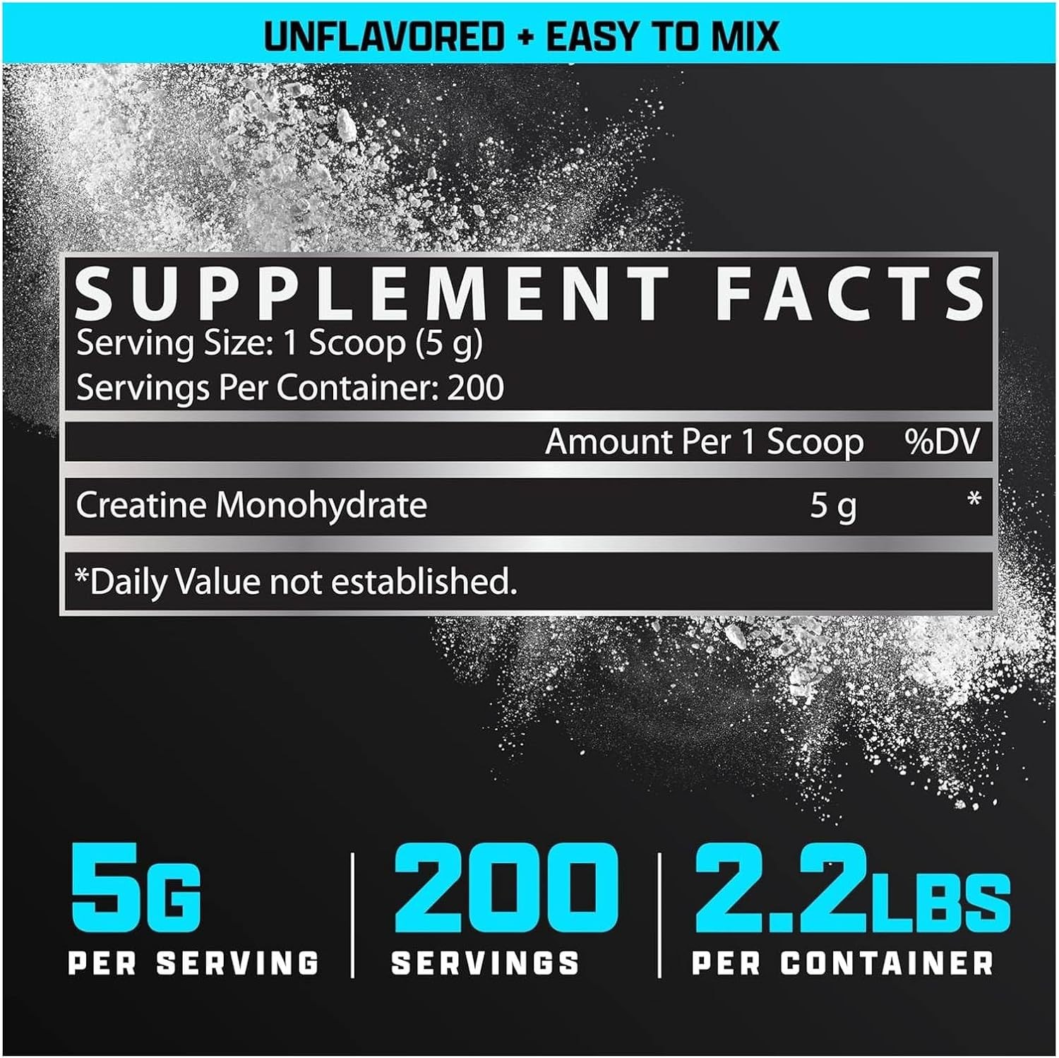 Nutrex CREATINE Monohydrate Powder Pure Micronized Unflavored 200 Serv 1000 Gram