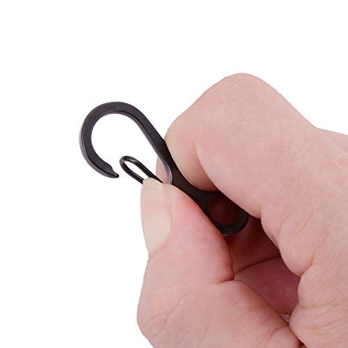 20Pcs Spring Snap Hook Carabiners Clip Spring Hanging Larger Version-Black