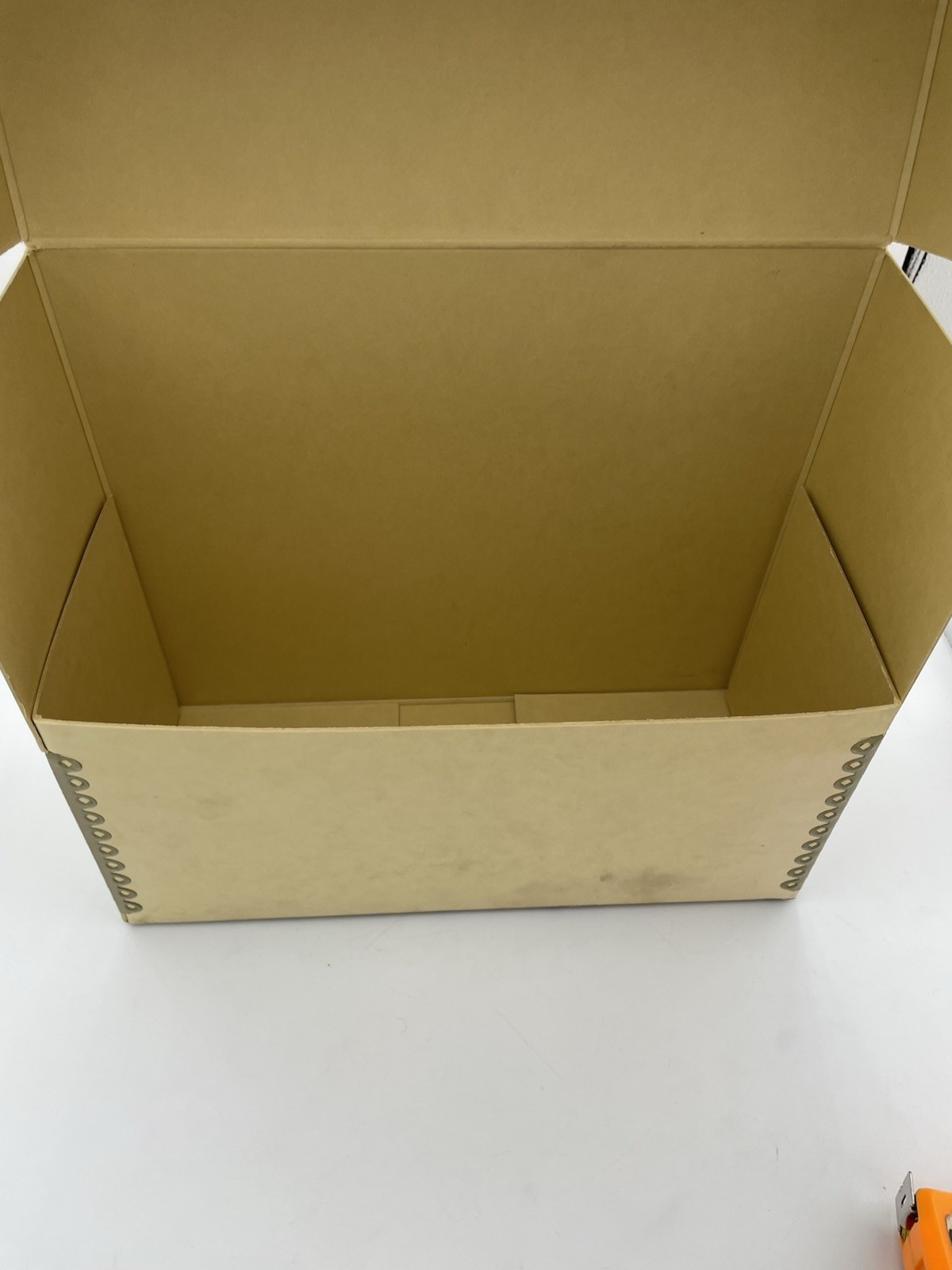 Vtg Archival Storage Box Metal Edge Archival Boxboard AcidFree 12.5x10.5x5