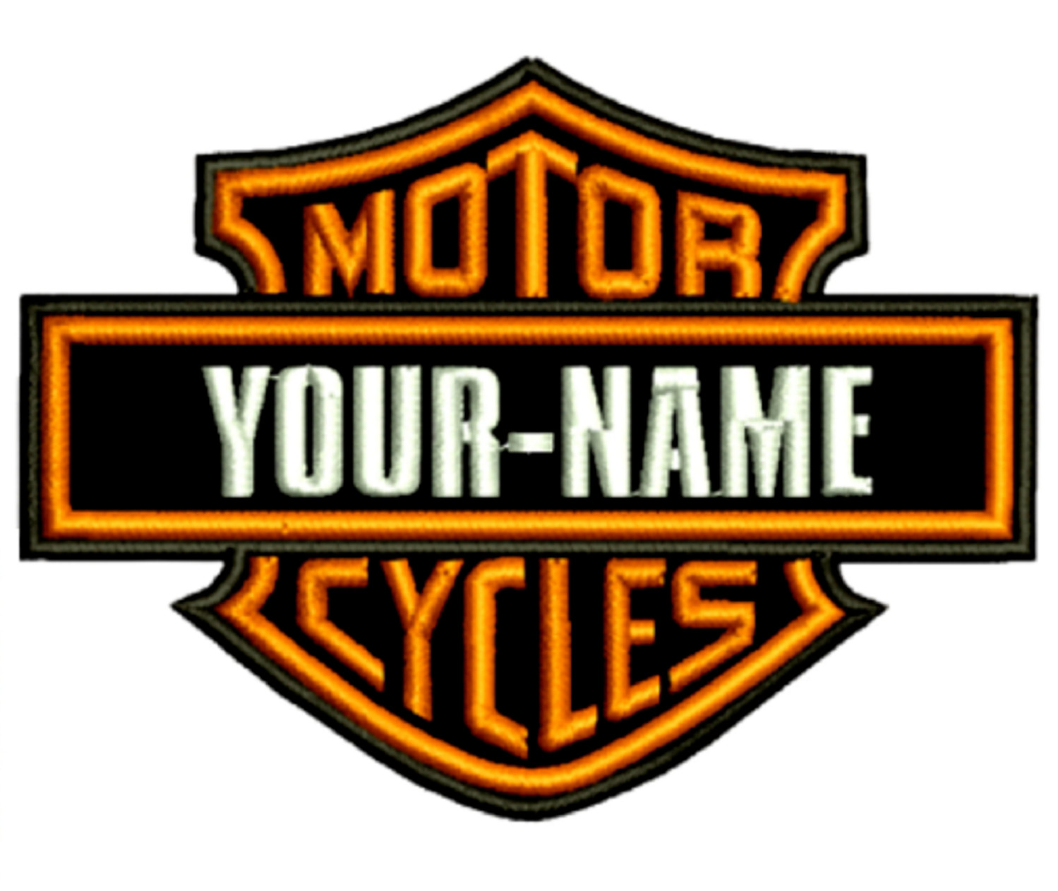 Custom Embroidered IRON ON SHIELD Motorcycle Biker Patches with ANY NAME