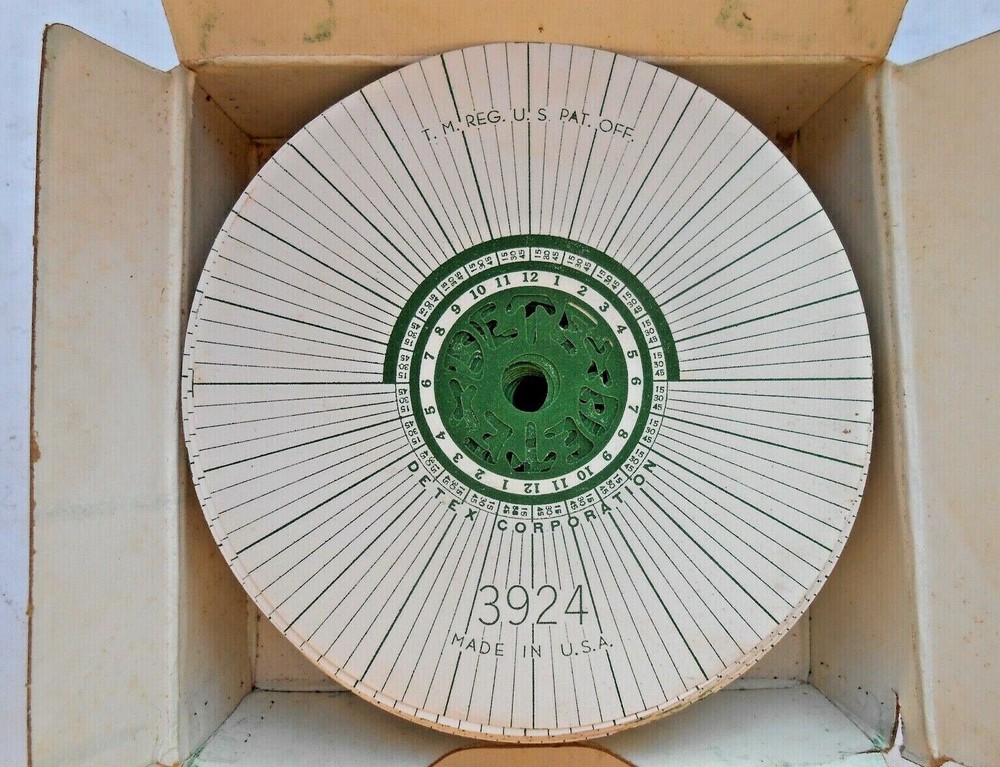 (5) Detex Watchclock Paper disk - dials # 3924