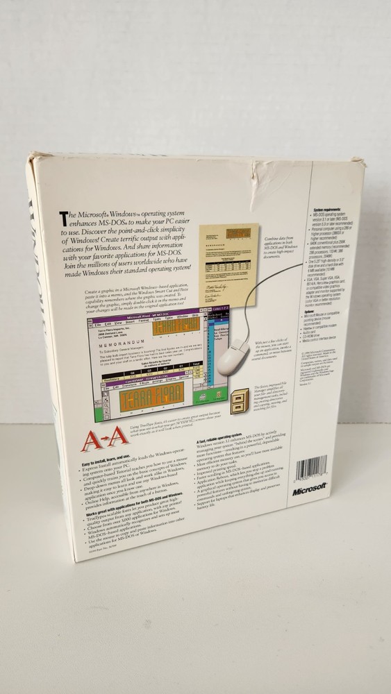 Vintage Microsoft Windows 3.1 Operating System PC Software Complete 6 Disk Set