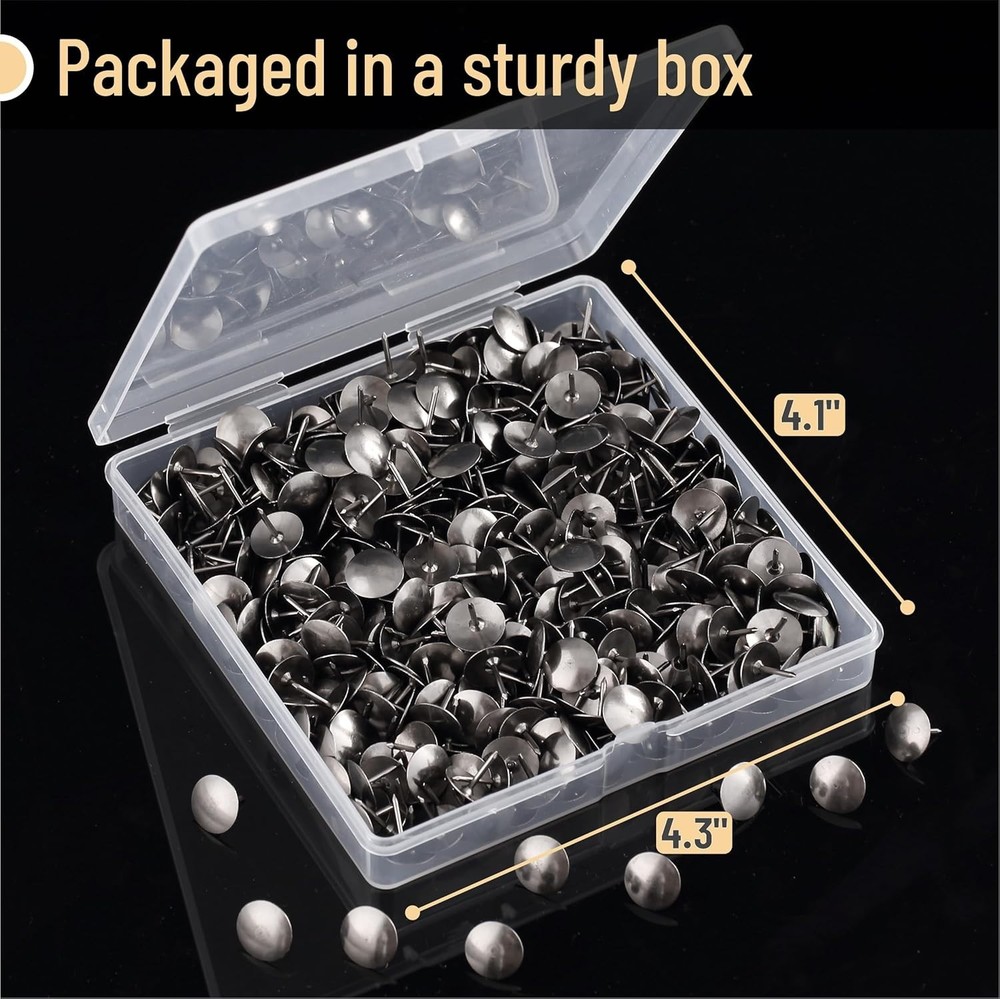Bulk Black Thumb Tacks - 500 Pack Flat Push Pins for Effortless Organization