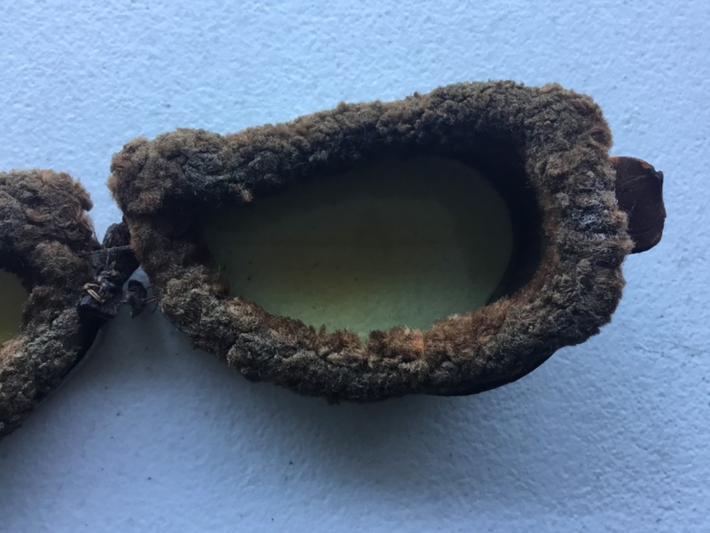 WWII Fur Lined Pilot Aviator Goggles