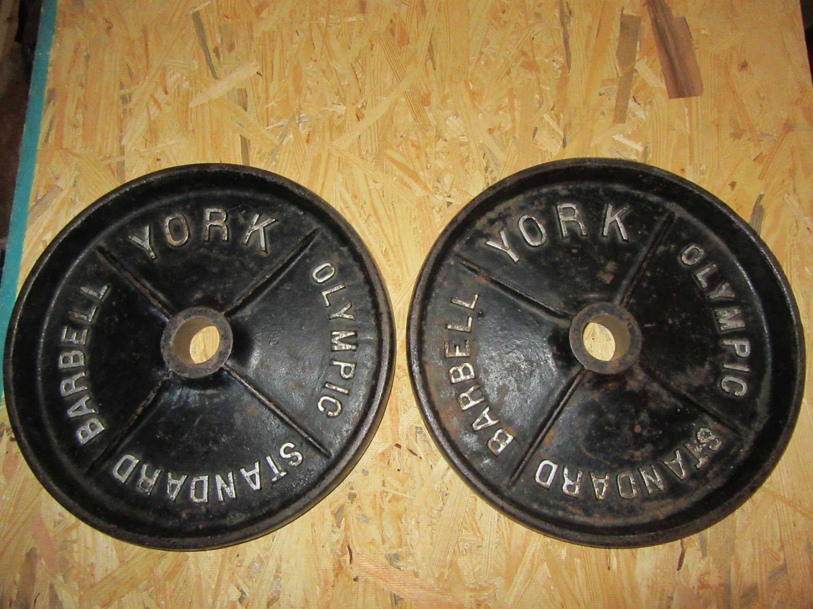 Vintage Set of YORK 45 Lb Deep Dish Olympic Barbell Weights