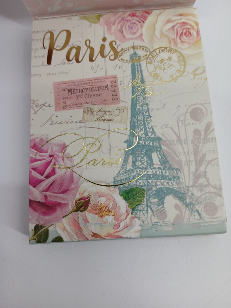 Punch Studio Jeweled Paris Theme Eiffeil Tower Mini Foldover Notepad