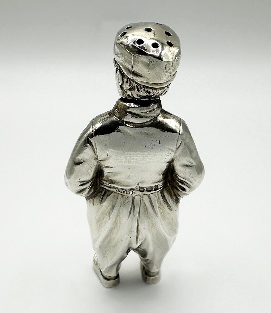 ANTIQUE NOVELTY DUTCH BOY PEPPERPOT STERLING SILVER LONDON 1924 BERTHOLD MULLER