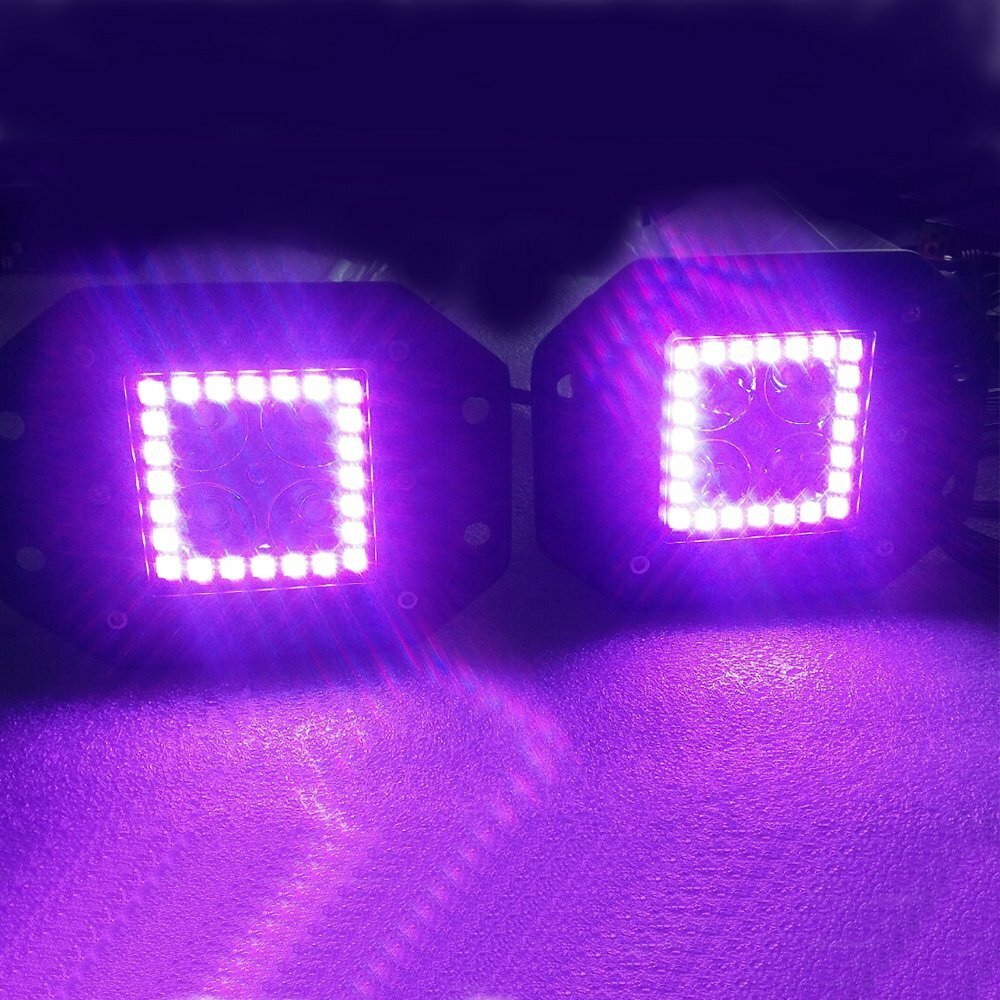 2Pods 5 Inch LED Work Lights Chasing Halo Ring Spot Light Flush Mount Bluetooth