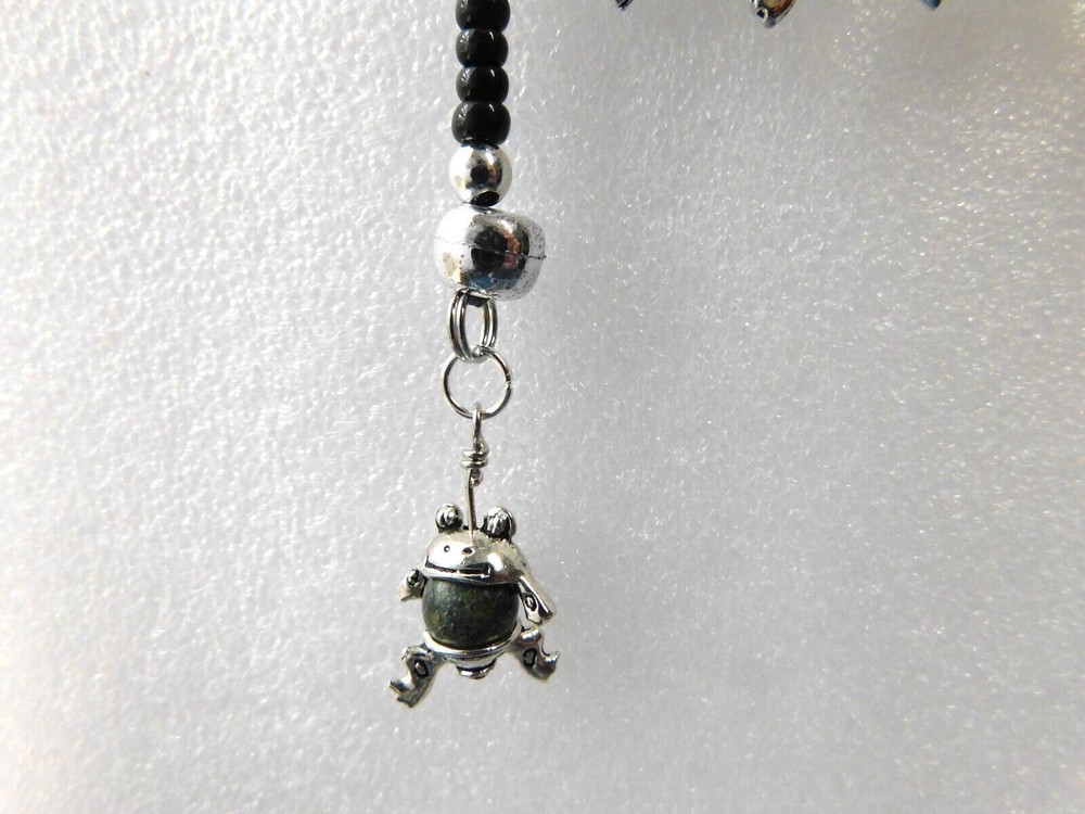 Beaded Dangler Hanging Frog For Junk Journal Purse Backpack Notebook