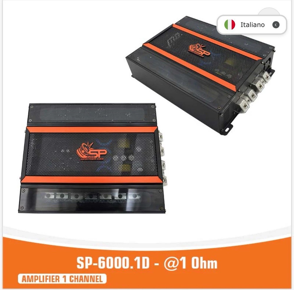 Sp Audio Mono Amplifier 6000.1 @ 1hom Full Range