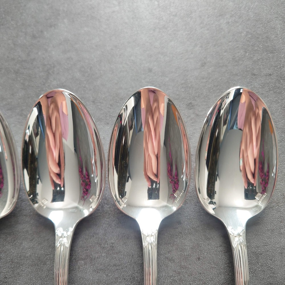 Christofle Rubans Standard Spoon 6pcs Silverplate Flatware Excellent