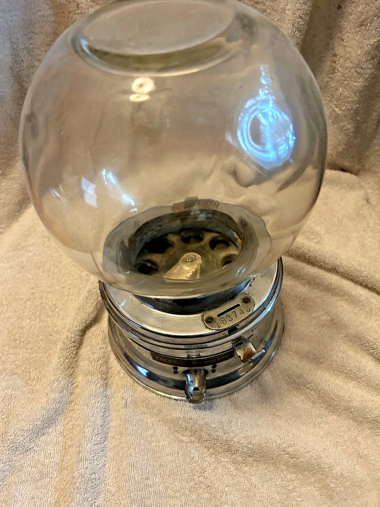 Glass Globe One Cent Ford Gumball Machine
