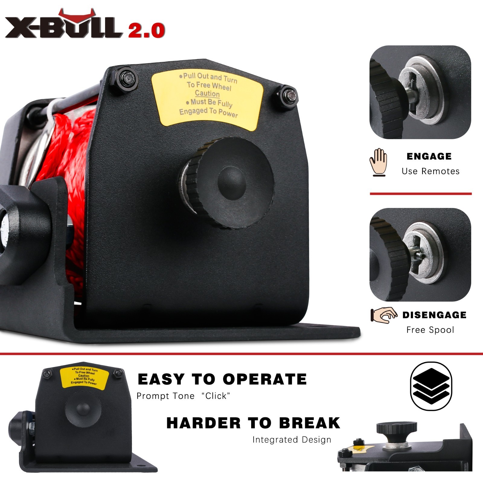 X-BULL Electric Winch 12V 3000LBS 4500LBS 6000LBS Wireless Remote ATV UTV 4WD