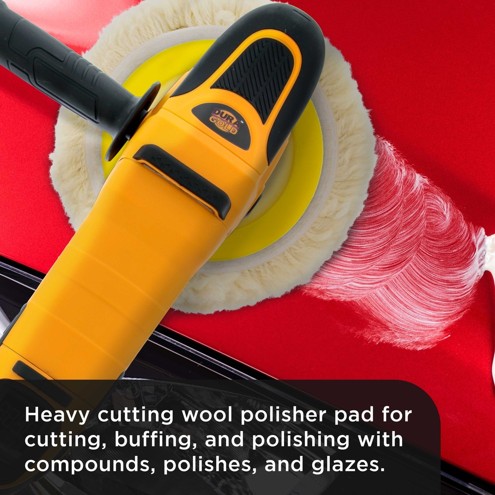 3 Pack 8" Wool Hook & Loop Buffing Pads with Backing Plate, Polishing Auto Paint