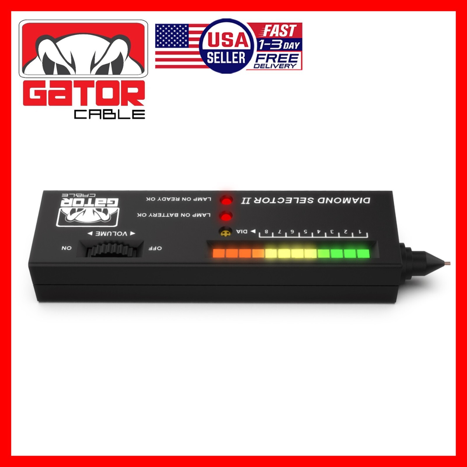 Diamond Gemstone Tester Selector Illuminated Jewelry Testing Tool Pen Portable