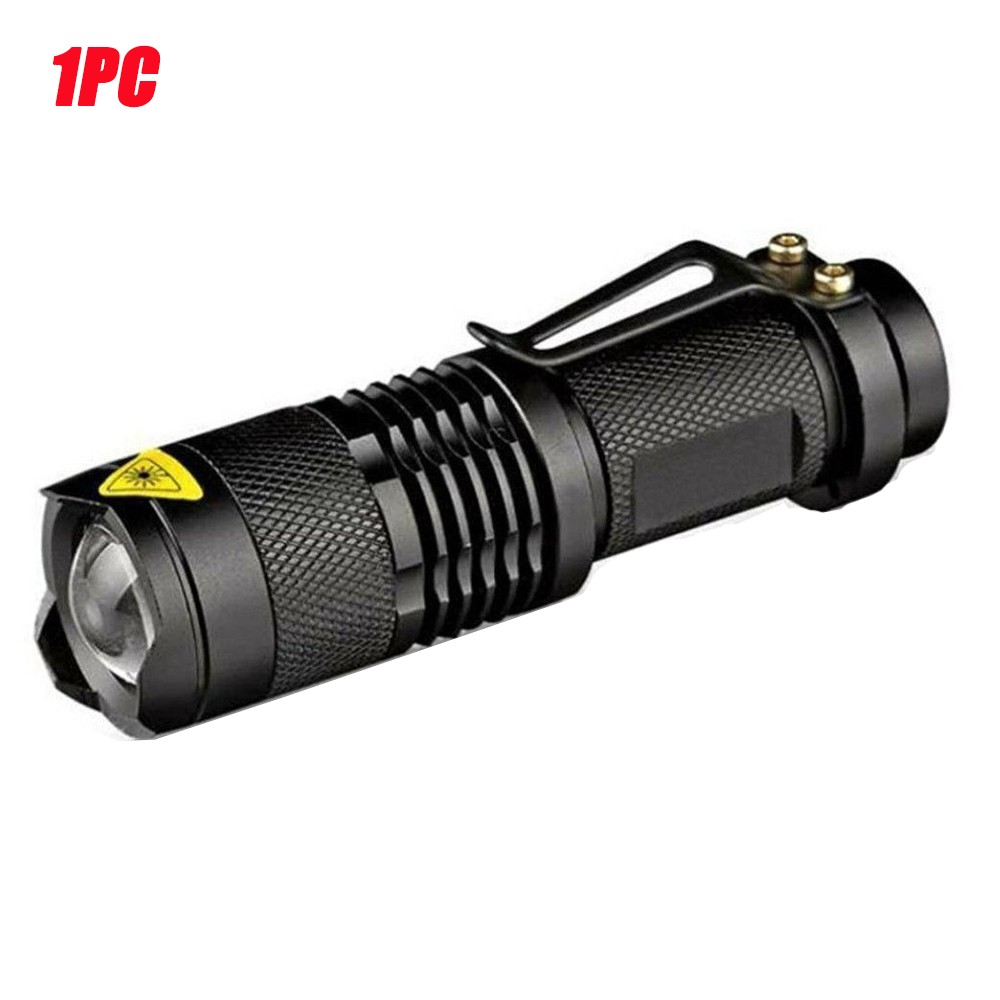 1-50PCS Mini LED Flashlight Torch Adjustable Focus Flashlight Zoom Light Lamp