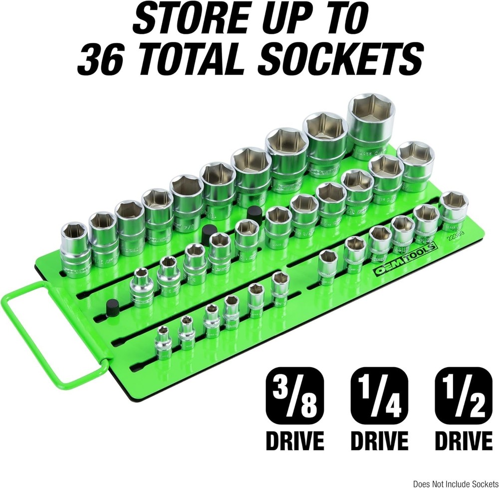 Pro Magnetic Socket Tray, Customizable Ratchet Organizer, Adjustable Drive St...