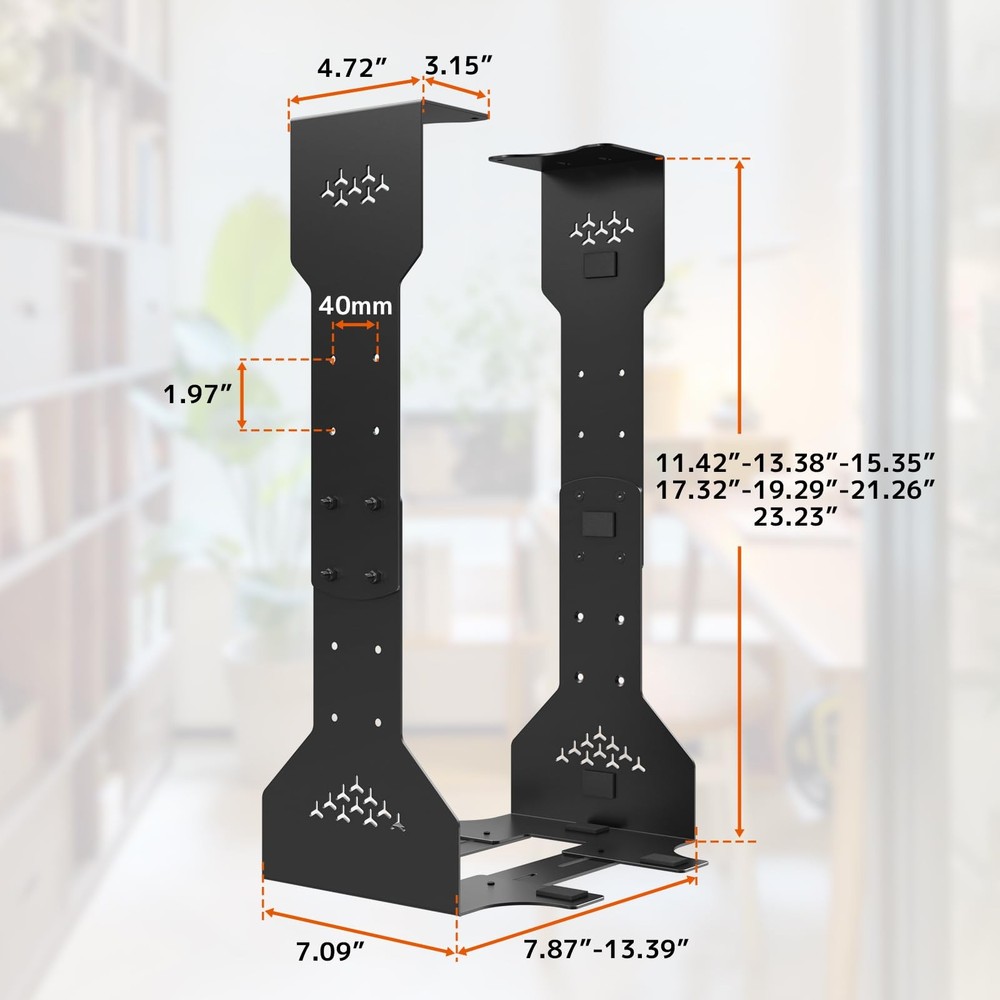 Under Desk PC Mount, 7.9-13.4’’ Width Adjustable Computer Tower Stand, up to ...
